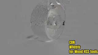 木製ハイスナイフの研削と研ぎのデモ用電着 CBN ホイールを見る
